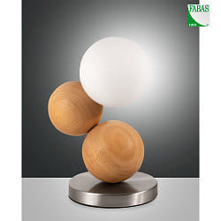 Lampe de table MICKY G9 IP20, chne, nickel satin, blanche gradable