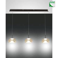 Luminaire  suspension BRENA 3 flammes, langue IP20, noir gradable