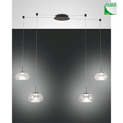 Luminaire  suspension BRENA 4 flammes IP20, noir gradable