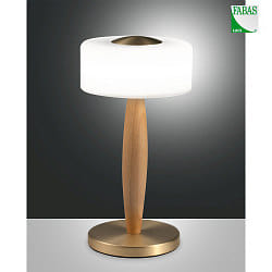Lampe de table ELEA IP20, chne, laiton satin gradable