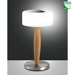 Lampe de table ELEA IP20, chne, nickel satin gradable