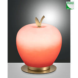 LED Tischleuchte WENDY, 8W, 3000K, 780lm, IP20, dimmbar, rot/messing satiniert