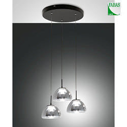 pendant luminaire LUCILLE 3 flames IP20, black dimmable