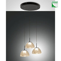 pendant luminaire LUCILLE 3 flames IP20, black dimmable