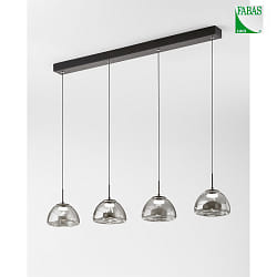 pendant luminaire LUCILLE 4 flames IP20, black dimmable