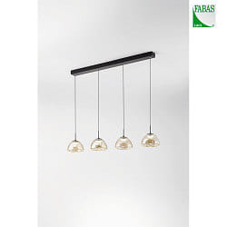 pendant luminaire LUCILLE 4 flames IP20, black dimmable