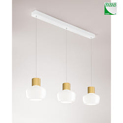 pendant luminaire KINO 3 flames, long IP20, white dimmable