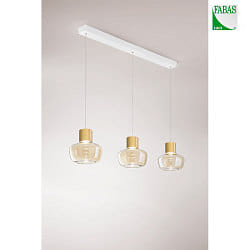 pendant luminaire KINO 3 flames, long IP20, white dimmable