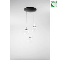 pendant luminaire ARIEL 3 flames IP20, black dimmable