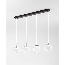 Luci a sospesione ARIEL 4-Lampadine, lang IP20, nero dimmerabile