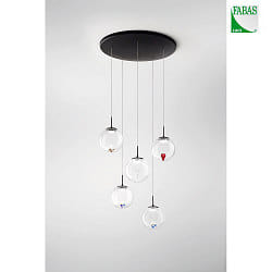 pendant luminaire ARIEL 5 flames, round IP20, black dimmable