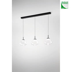 pendant luminaire DEVA 3 flames, long IP20, black dimmable