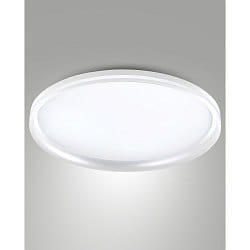 LED Deckenleuchte ISY, Ø 55cm, mit seitlichem Lichtkranz, 64W 2700-4000K (CCT Switch) 5800lm, 3-stufig dimmbar, weiß