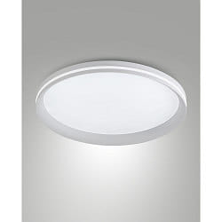 LED Deckenleuchte ISY, Ø 45cm, mit seitlichem Lichtkranz, 52W 2700-4000K (CCT Switch) 4900lm, 3-stufig dimmbar, weiß