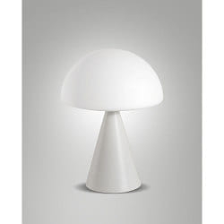 LED Tischleuchte BLIP, 7W 2700-4000K (CCT Switch) 500lm, mit Touch-Dimmer, geblasener Glasschirm, wei