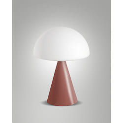 LED Tischleuchte BLIP, 7W 2700-4000K (CCT Switch) 500lm, mit Touch-Dimmer, geblasener Glasschirm, ziegelrot