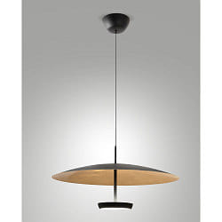 pendant luminaire YUKO adjustable, direct / indirect IP20, black, gold leaf dimmable