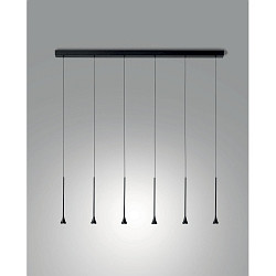 LED Pendelleuchte SUSA, 6-flammig, 6x5W, 3000K, 2790lm, IP20, dimmbar, schwarz