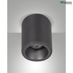 Apparecchio di superficie GUAMO rotondo GU10 IP20, nero dimmerabile