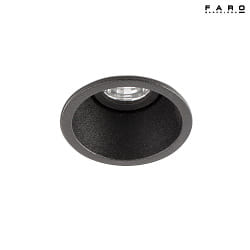 Plafonnier encastré FOX LED IP20, noir mat