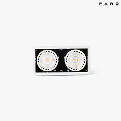 Apparecchio da incasso a soffitto MINI COLIN-2 2-Lampadine LED IP23, bianco