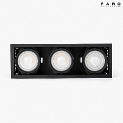 Apparecchio da incasso a soffitto COLIN-3 3-Lampadine G53 IP23, nero