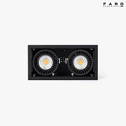 Apparecchio da incasso a soffitto COLIN-2 LED IP23, nero