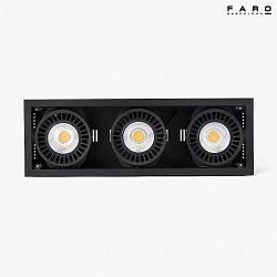 Plafonnier encastr COLIN-3 LED IP23, noir
