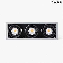Plafonnier encastr COLIN-3 LED IP23, gris