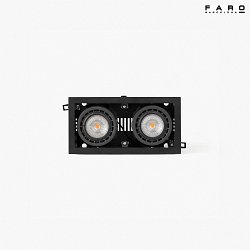 LED Deckeneinbauleuchte NANO COLIN-2 56, 24W, 3000K, IP23, mit Rahmen, schwarz