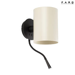 wall luminaire GUADALUPE E27 IP20, beige, black matt 