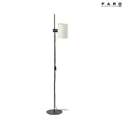 floor lamp GUADALUPE E27 IP20, beige, black matt 