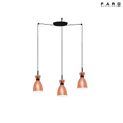 Luminaire  suspension RETRO 3 flammes E14 IP20, cuivre, mat 