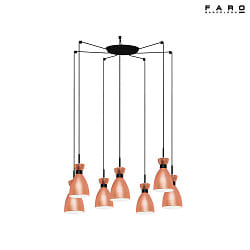 Luminaire  suspension RETRO 7 flammes E14 IP20, cuivre, mat 