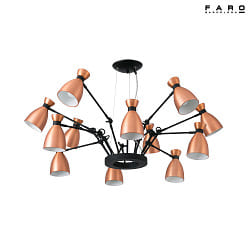 Luminaire  suspension RETRO 12 flammes E14 IP20, cuivre, mat 