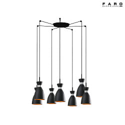 Luminaire  suspension RETRO 7 flammes E14 IP20, cuivre, noir mat 