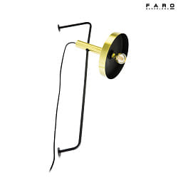 Luminaire mural WHIZZ E27 IP20, or, noir 
