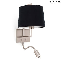 wall luminaire FRAME E27 IP20, nickel matt, black 