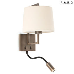 wall luminaire FRAME E27 IP20, beige, antique gold 
