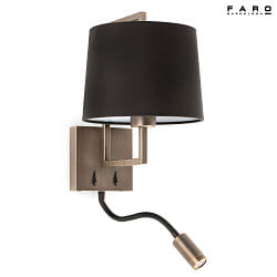 wall luminaire FRAME E27 IP20, black, antique gold 