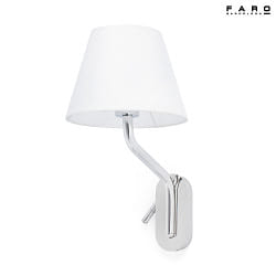 wall luminaire ETERNA E27 IP20, chrome, white 
