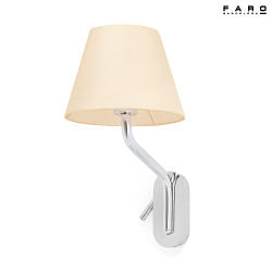 wall luminaire ETERNA E27 IP20, beige, chrome 