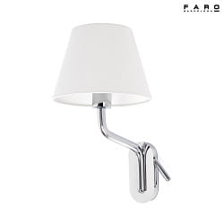 wall luminaire ETERNA E27 IP20, chrome, white 