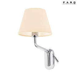 wall luminaire ETERNA E27 IP20, beige, chrome 
