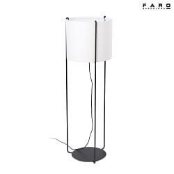 floor lamp DRUM E27 IP20, beige, black matt 