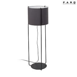 floor lamp DRUM E27 IP20, grey, black matt 