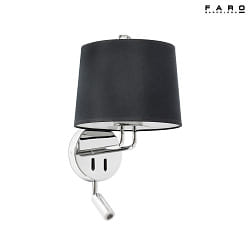 wall luminaire MONTREAL E27 IP20, chrome, black 