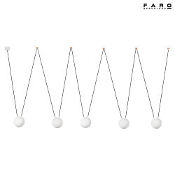 Luci a sospesione MINE PC SPACE 5-Lampadine E27 IP20, bianco opaco 