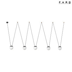 Luci a sospesione MINE PC SPACE 5-Lampadine E27 IP20, grigio scuro 