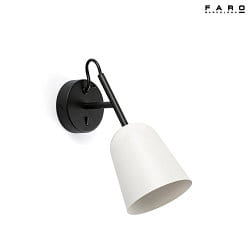 Lampada da parete STUDIO ruotabile E14 IP20, nero opaco, bianco 